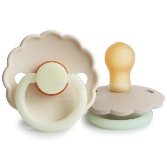 Frigg Daisy Round Latex Night Art.76222481 Cream night/Croissant Pacifier (nipple) made of 100% natural rubber 6-18 months (2 pcs.)