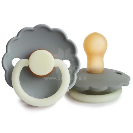 Frigg Daisy Round Latex Night Art.76222480 French gray night/Portobello Pacifier (nipple) made of 100% natural rubber 6-18 months (2 pcs.)