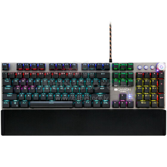 Mehāniskā spēļu tastatūra Canyon Nightfall CND-SKB7-US, melns slēdzis, LED