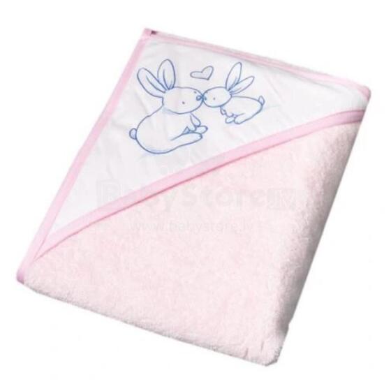 TEGA dvielis ar kapuci BUNNY, 100x100 cm., Powder pink, KR-008