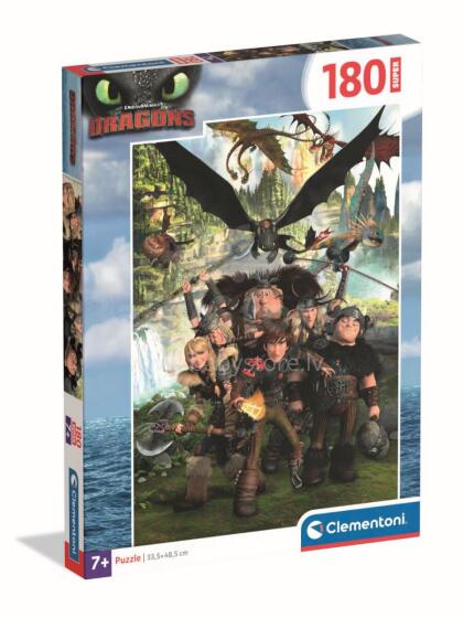 CLEMENTONI CHILDREN PUZZLE super dragontrainer 2025, 180 pcs,, 29793