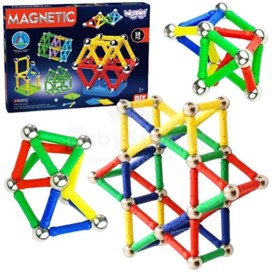 WOOPIE Magnetic Construction Blocks 3D 58 pcs
