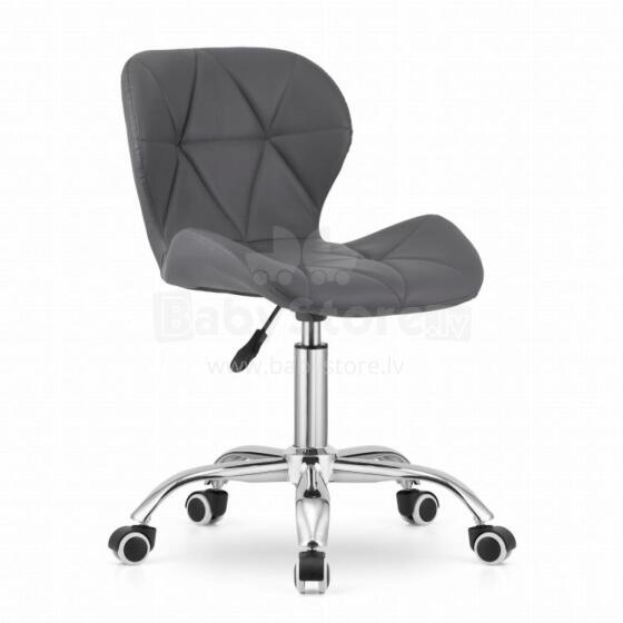 Office swivel chair with a wide backrest, eco-leather, chrome, gray