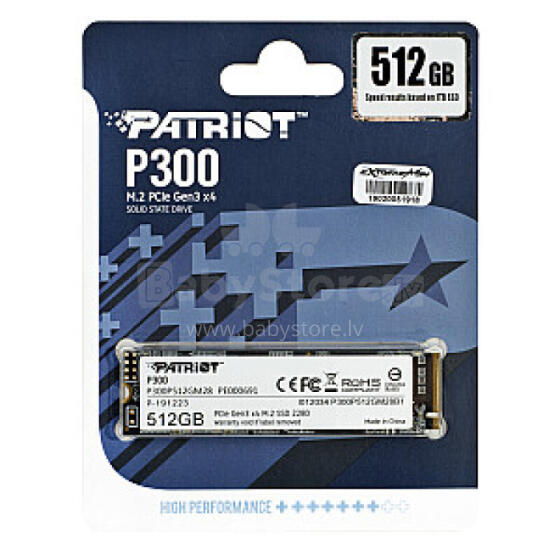 PATRIOT P300 M.2 PCI-EX4 NVMe 512GB SSD