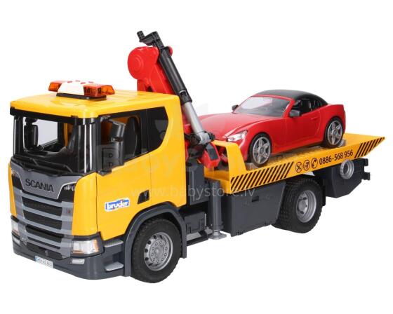 BRUDER 1:16 tow truck MAN TGS with Roadster auto, 03552