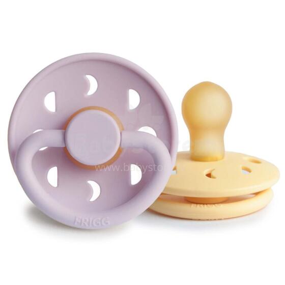 Frigg Moon Phase Round Latex Art.76291498 Pale Daffodil/Soft Lilac Пустышка(соска) из 100% натурального каучука 0-6 мес.(2 шт.)