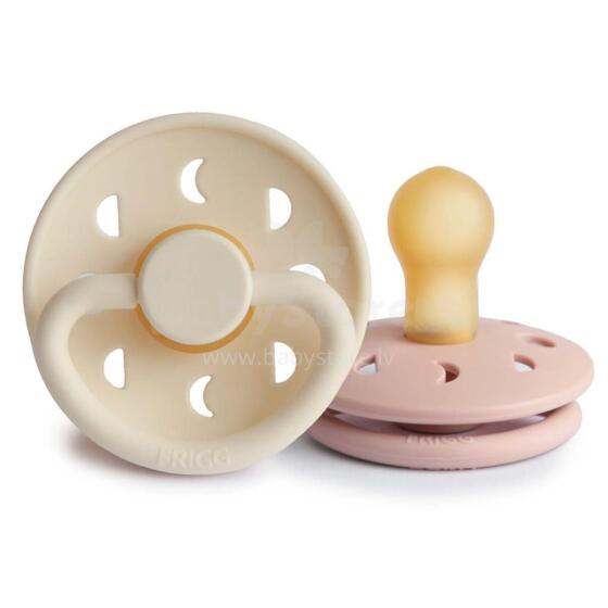 Frigg Moon Phase Round Latex Art.76291385 Blush/Cream Pacifier (nipple) made of 100% natural rubber 0-6 months (2 pcs.)