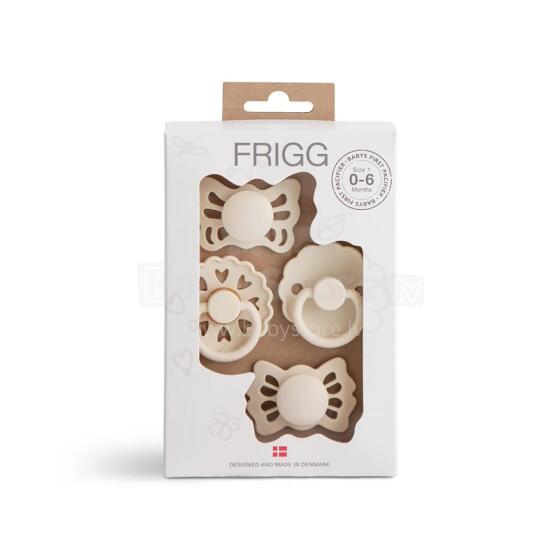 Frigg Pacifiers 4-pack Round Latex/Silicone Art.101484 Cream Pacifier (nipple) made of 100% natural rubber 0-6 months (4 pcs.)