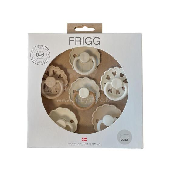 Frigg Pacifiers 4-pack Round Latex/Silicone Art.101865 Cinnamon Charm Пустышка(соска) из 100% натурального каучука/силикон 0-6 мес.(6 шт.)