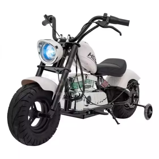 Motorcycle Chopper Warrior Art.260383 White Jaudīgā 12v bērnu elektromašīna/elektromotocikls