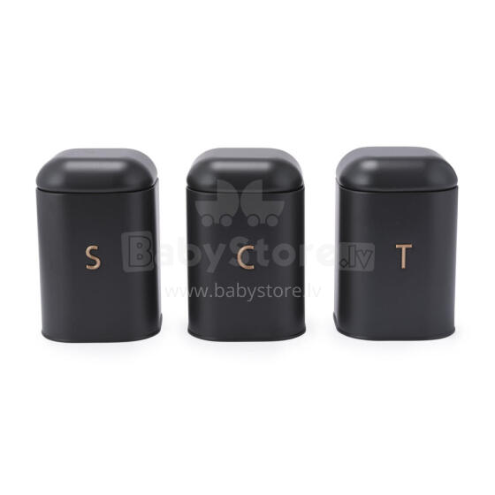 Salter BW13729EU7 Pebble 3-Piece Canister Set Charcoal