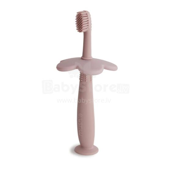 Mushie Flower Toothbrush  Art.2530019 Blush pirmā zobu birste