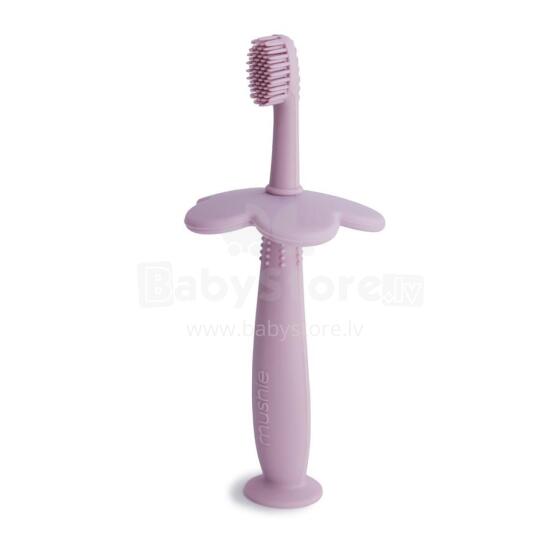 Mushie Flower Toothbrush  Art.2530442 Soft Lilac pirmā zobu birste