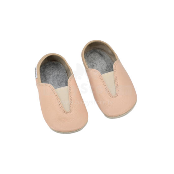 Bebe Basic Kids Hip-Hop Punsa Gymnastics Shoes Art.SB130 Beige Vingrošanas, sporta dejošanas čības ar ādas zoli