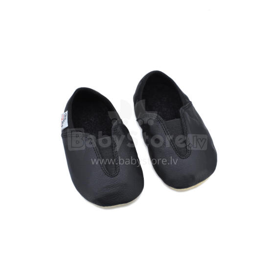 Bebe Basic Kids Hip-Hop Punsa Gymnastics Shoes Art.SB130 Black Чешки гимнастические c кожанной подошвой