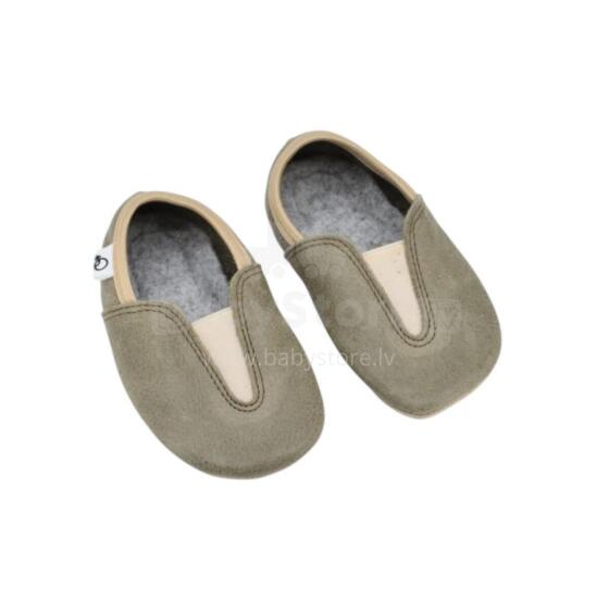 Bebe Basic Kids Hip-Hop Punsa Gymnastics Shoes Art.SB131 Eco Olive  Barefoot Gym Slippers