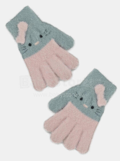 NOVITI RZ046-G-01 Girls' Gloves 5P Fluffy Single Heart 12