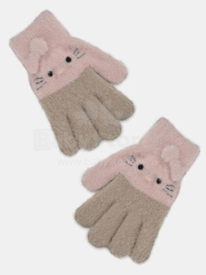 NOVITI RZ046-G-01 Girls' Gloves 5P Fluffy Single Heart 14