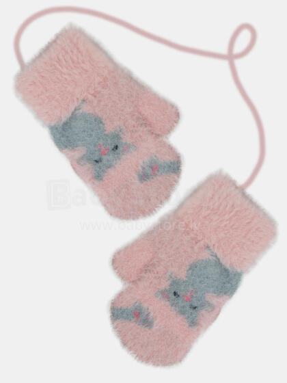 NOVITI RZ049-G-01 Girls' Gloves 1P Fluffy Single Cat 14