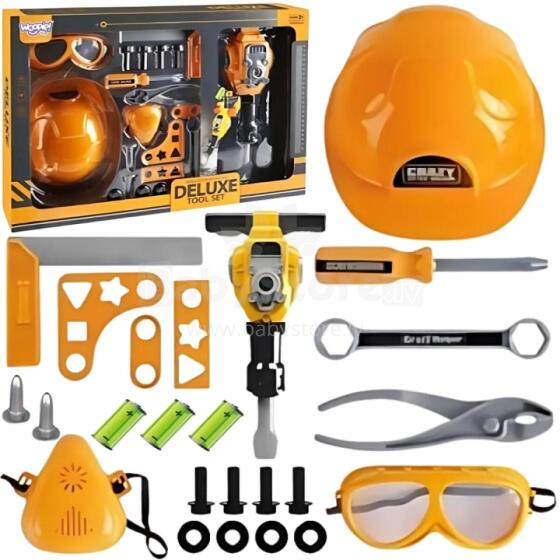 WOOPIE Small Handyman Tool Set Goggles Helmet Pneumatic Hammer 21pcs