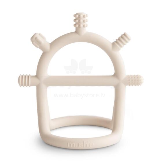Mushie No Drop Silicone Sensory Teether  Art.101473 Augstākas kvalitātes - silikona grabulis (100% dabisks)