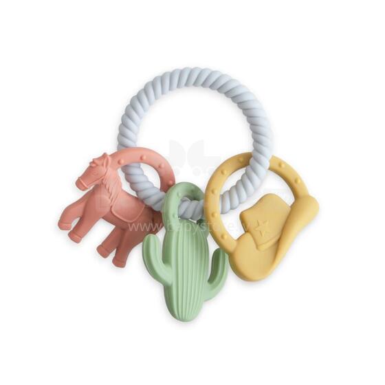 Mushie  Silicone  Teether Ring Art.102050 Augstākas kvalitātes - silikona grabulis (100% dabisks)