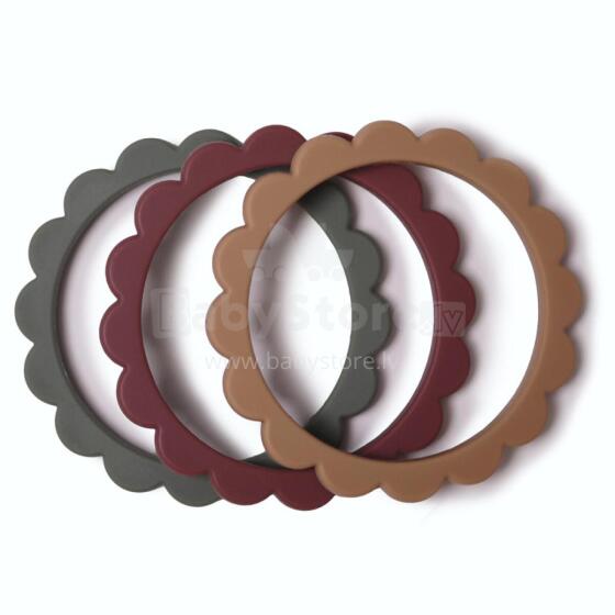 Mushie  Silicone Teether Flower Bracelet Art.2600280 Силиконовая погремушка (100% натуральная)