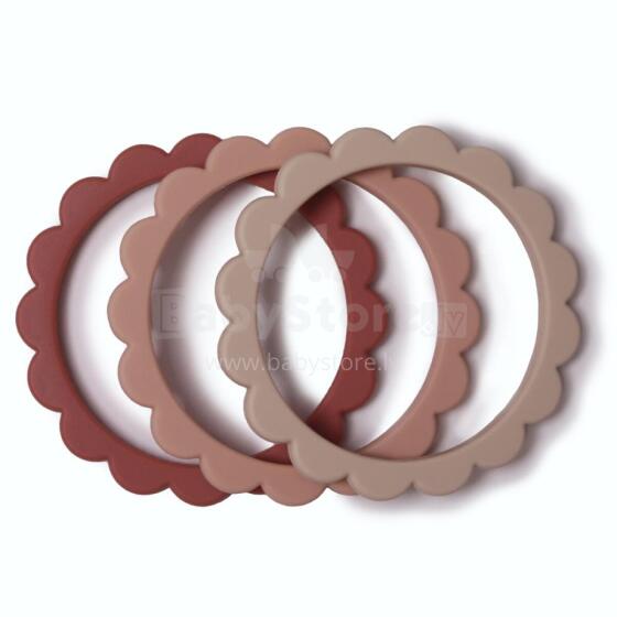Mushie  Silicone Teether Flower Bracelet Art.2600278 Силиконовая погремушка (100% натуральная)