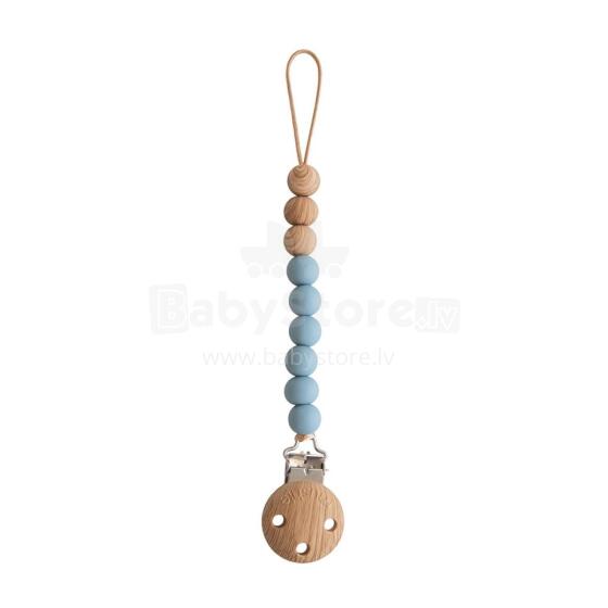 Mushie Silicone Pacifier Clip Eva Art.2090030 Cadet Blue Māneklīša ķēde (Knupja turētājs) ar klipsi