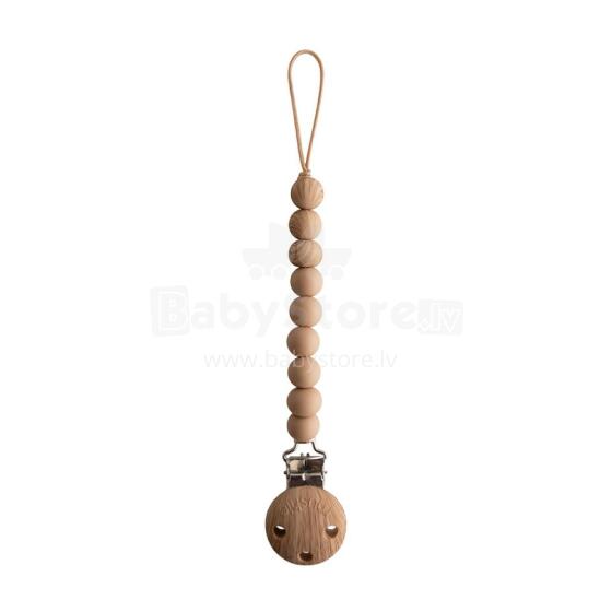 Mushie Silicone Pacifier Clip Eva Art.2090130 Taupe  Māneklīša ķēde (Knupja turētājs) ar klipsi