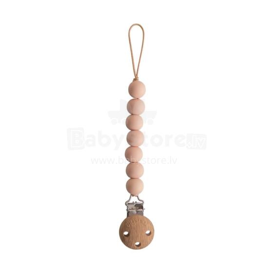 Mushie Silicone Pacifier Clip Halo Art.2120019 Blush Māneklīša ķēde (Knupja turētājs) ar klipsi