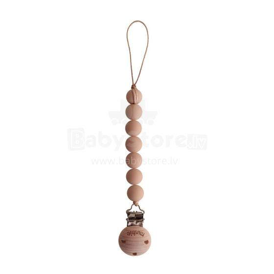 Mushie Silicone Pacifier Clip Halo Art.2120130 Pale Māneklīša ķēde (Knupja turētājs) ar klipsi