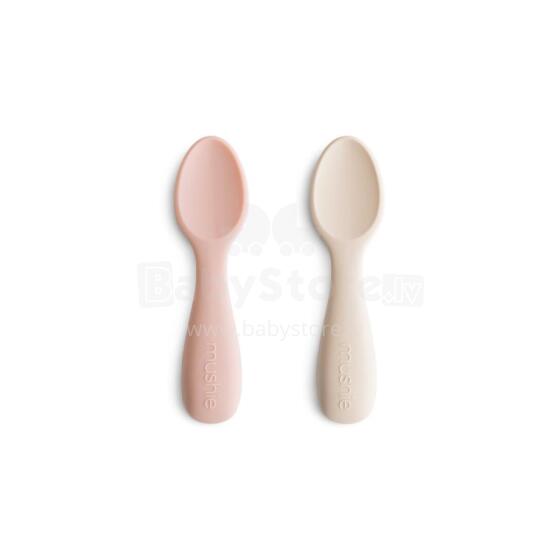 Mushie Silicone Starter Spoon Art.101352 Sand Mīkstā silikona karote(2 gab.)