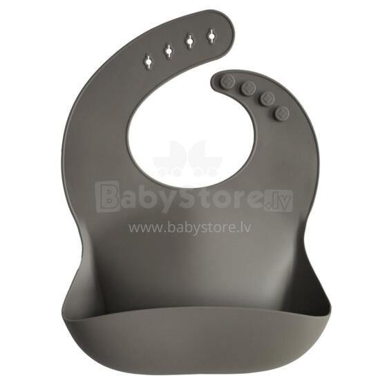 Mushie Silicone Bib Art.2500227 Dove Grey Детский слюнявчик из 100% высококачественного силикона