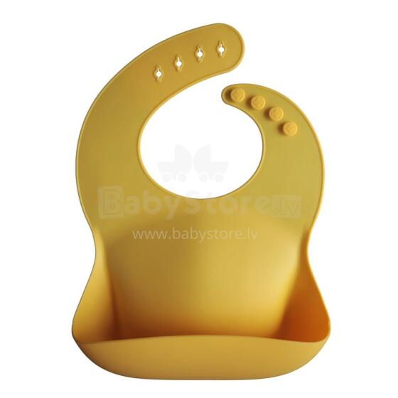 Mushie Silicone Bib Art.2500109 Yellow Baby bib made of 100% high quality silicone