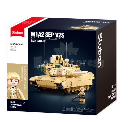 Sluban konstruktors, M1A2 SEP v2 Abrams tanks , 781 det.