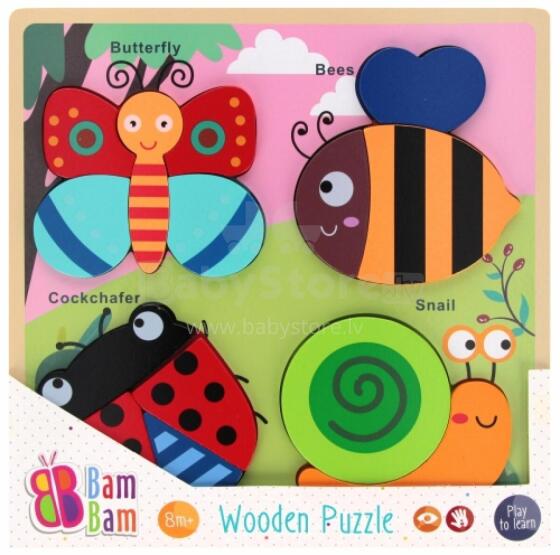 BAM BAM 541641 Wooden Puzzle Garden
