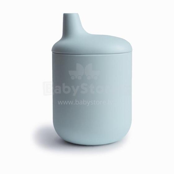 Mushie Silicone Sippy Cup Art.2480228 Powder Blue  Силиконовая обучающая кружечка , 175 мл.