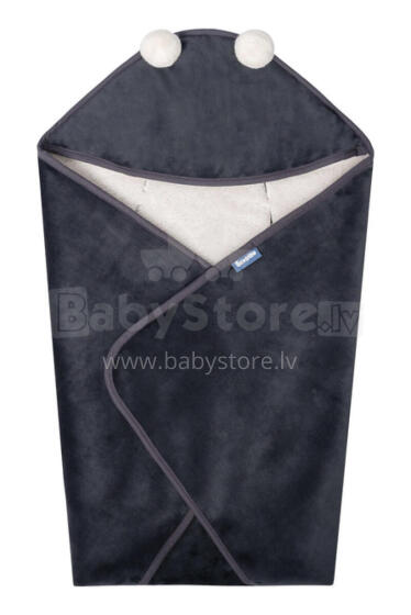 CARRY COT SWADDLE BLANKET PLUSH RAM 75X75 GRAPHITE