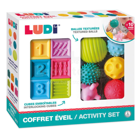 LUDI agrīnās izglītojošas komplekts - bumbas un klucīši