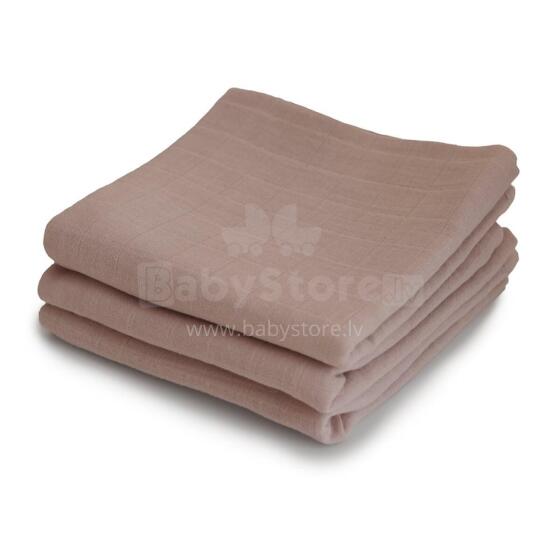 Mushie Muslin Cloth Art.2260124 Natural Высококачественная муслиновая пелёнка для лица, 3 шт. (58,42 x 59,69 cм)