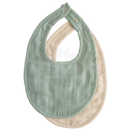 Mushie Muslin Bib Art.101254 Детский хлопковый слюнявчик,2 шт