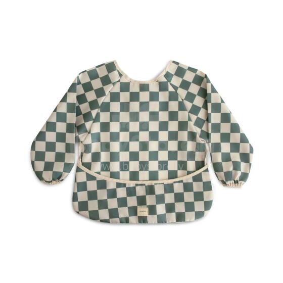 Mushie Long Sleeve Bib Art.101480 Check Bērnu lacīte / priekšautiņš ar rociņām