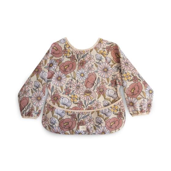 Mushie Long Sleeve Bib Art.101901 Retro Flowers Детский слюнявчик  с рукавами
