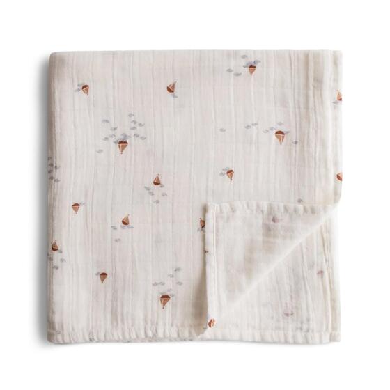 Mushie Muslin Swaddle Art.2200443 Boats Высококачественная муслиновая пелёнка  (120 cm x 120  cм)