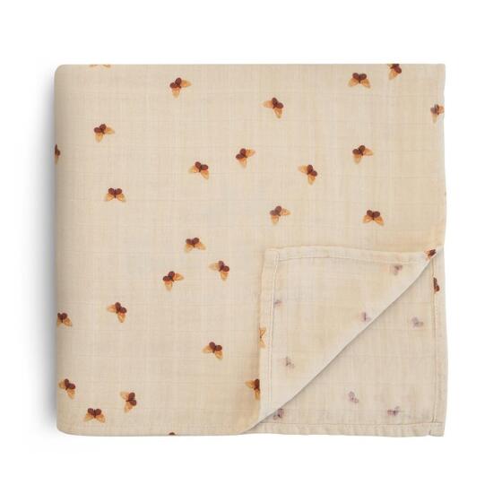 Mushie Muslin Swaddle Art.100227 Butterflies Augstākās kvalitātes muslina  autiņš  (120 cm x 120  cm)
