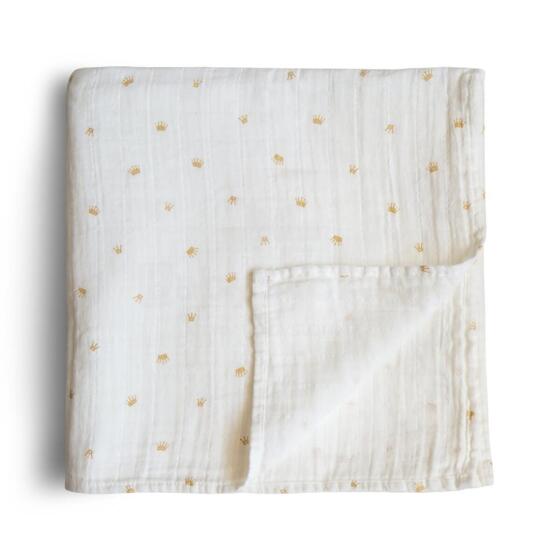 Mushie Muslin Swaddle Art.2200549 Crowns Augstākās kvalitātes muslina  autiņš  (120 cm x 120  cm)