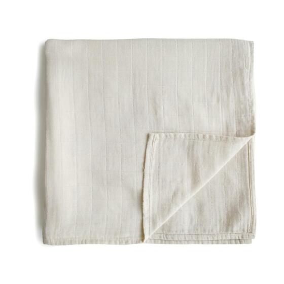 Mushie Muslin Swaddle Art.2200075 Fog Augstākās kvalitātes muslina  autiņš  (120 cm x 120  cm)