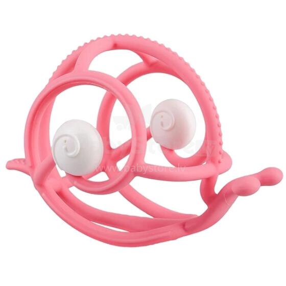 Mombella 00606 Zobu zīdaiņiem ar rattli gliemezis rozā