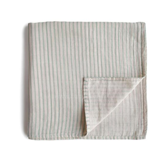 Mushie Muslin Swaddle Art.2200277 Stripe Augstākās kvalitātes muslina  autiņš  (120 cm x 120  cm)
